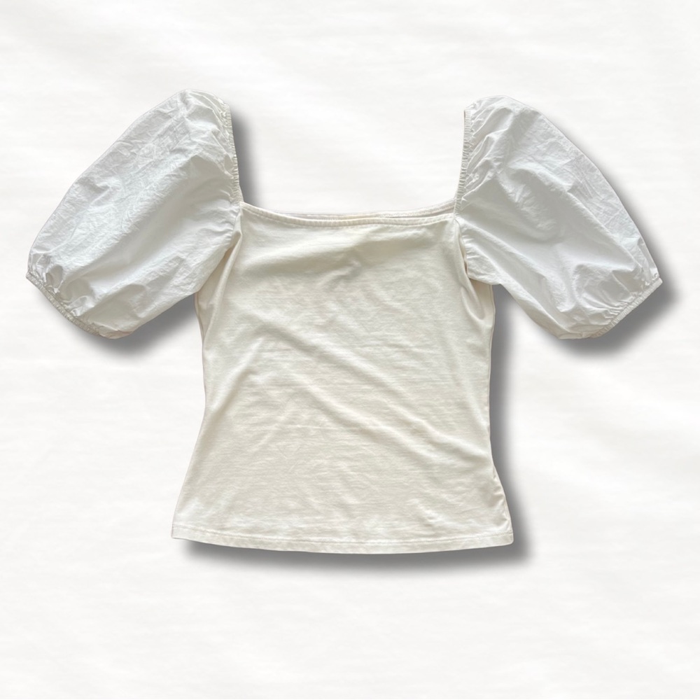 H&M White Puff Sleeve Blouse
